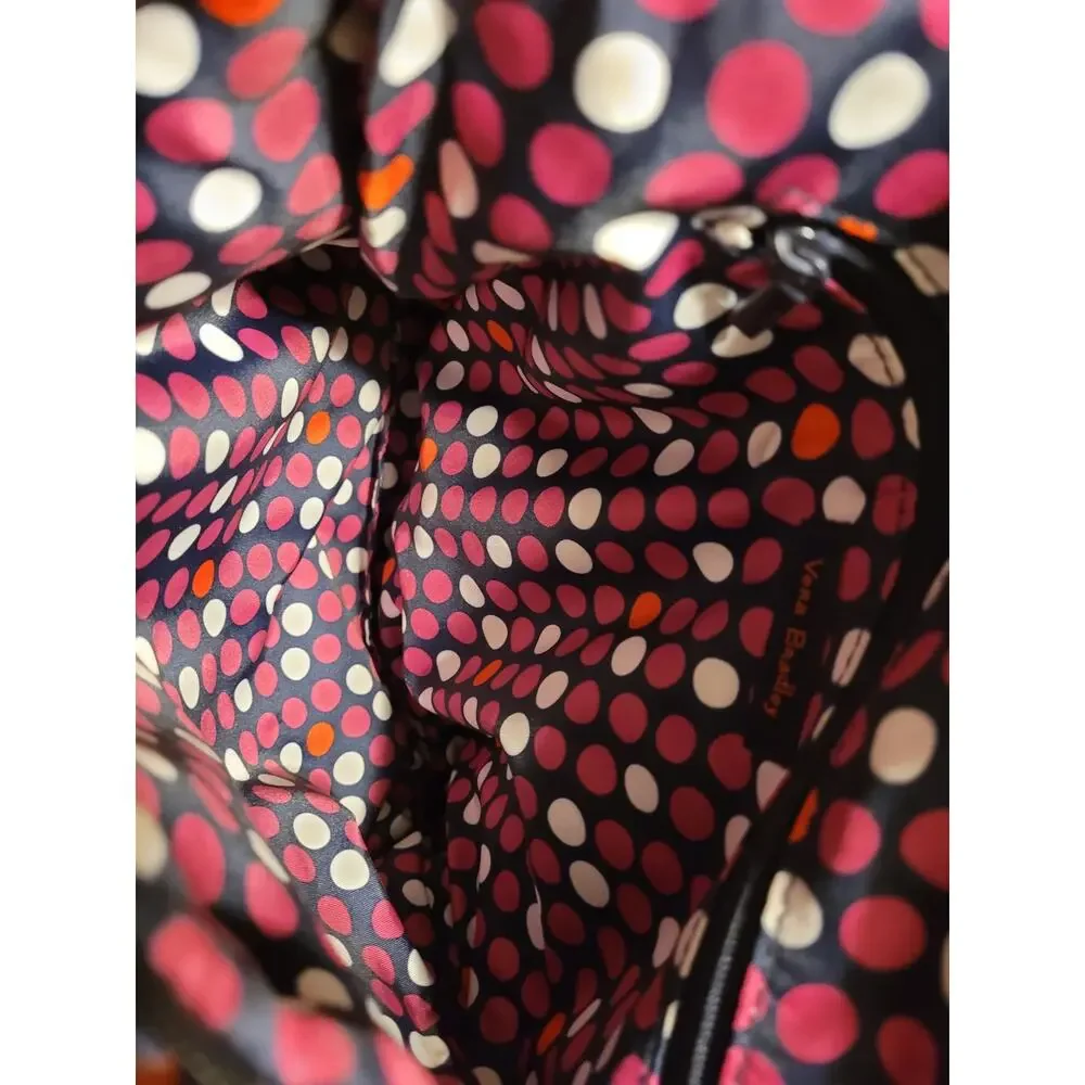Vera Bradley Triple Zip Hipster Crossbody Bag Floral Butterfly Quilted Black EUC